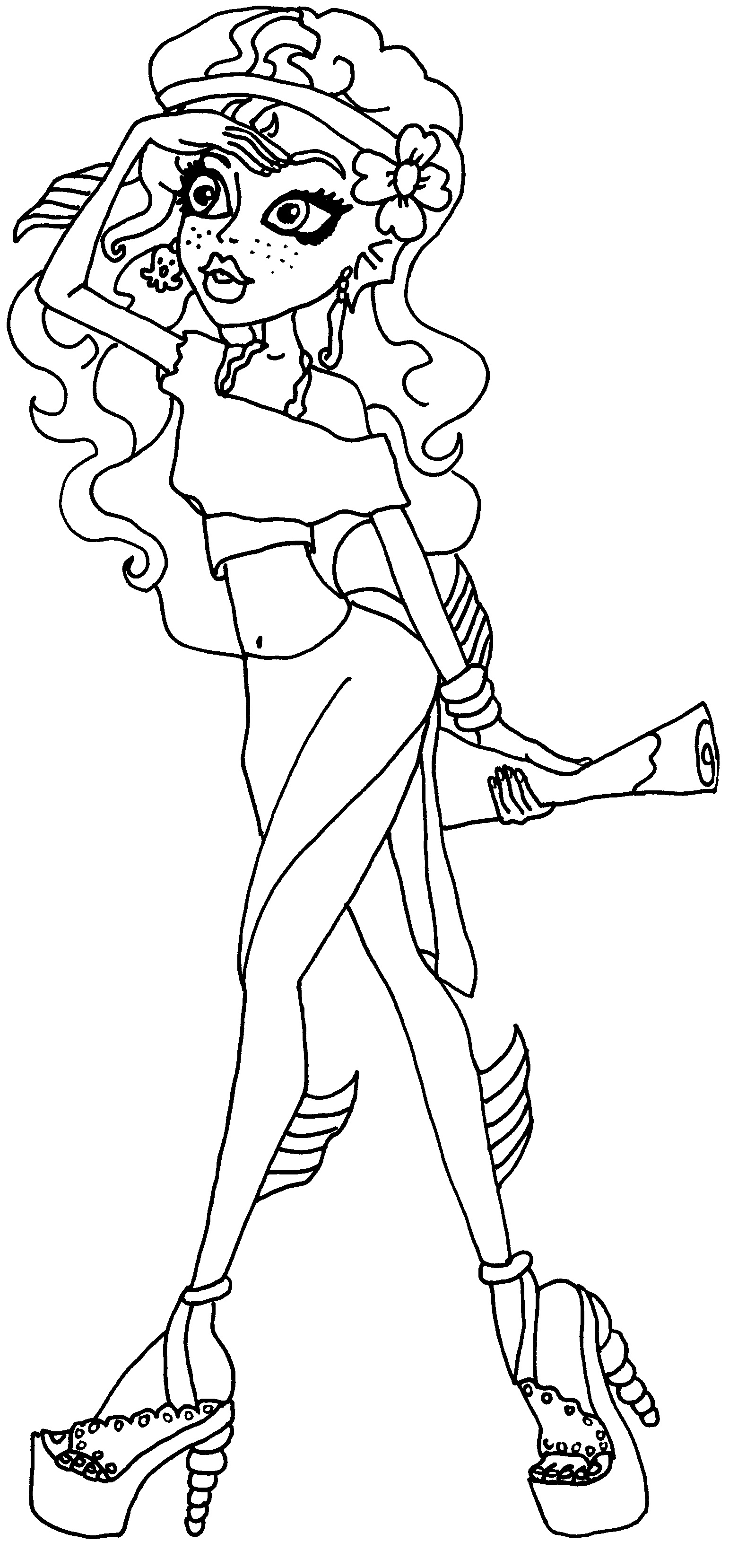 face portrait of lagoona blue coloring pages - photo #12