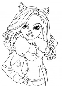 Dibujo de Clawdeen Wolf de medio cuerpo