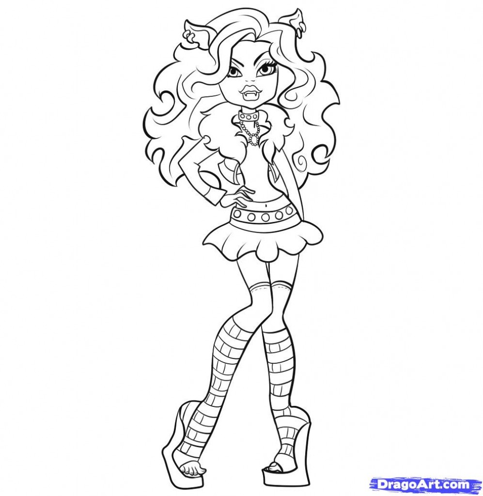 Dibujo para colorear de Clawdeen Wolf