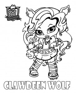 Dibujo para pintar de Clawdeen baby