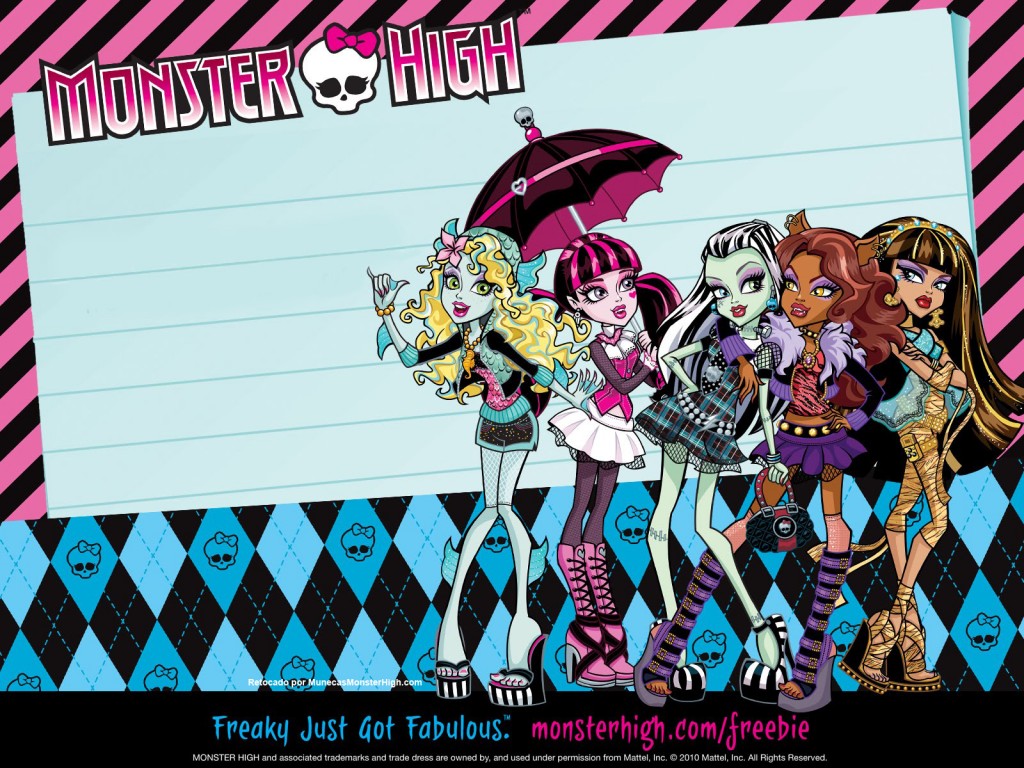 Fondo de pantalla de las Monster High tipo invitación