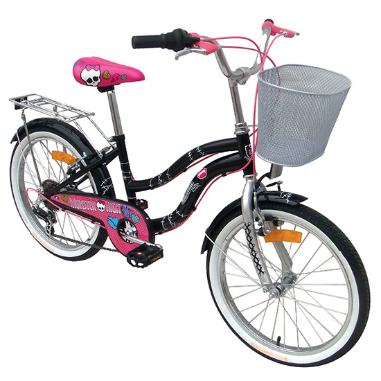Bicicleta de paseo con canasta Monster High