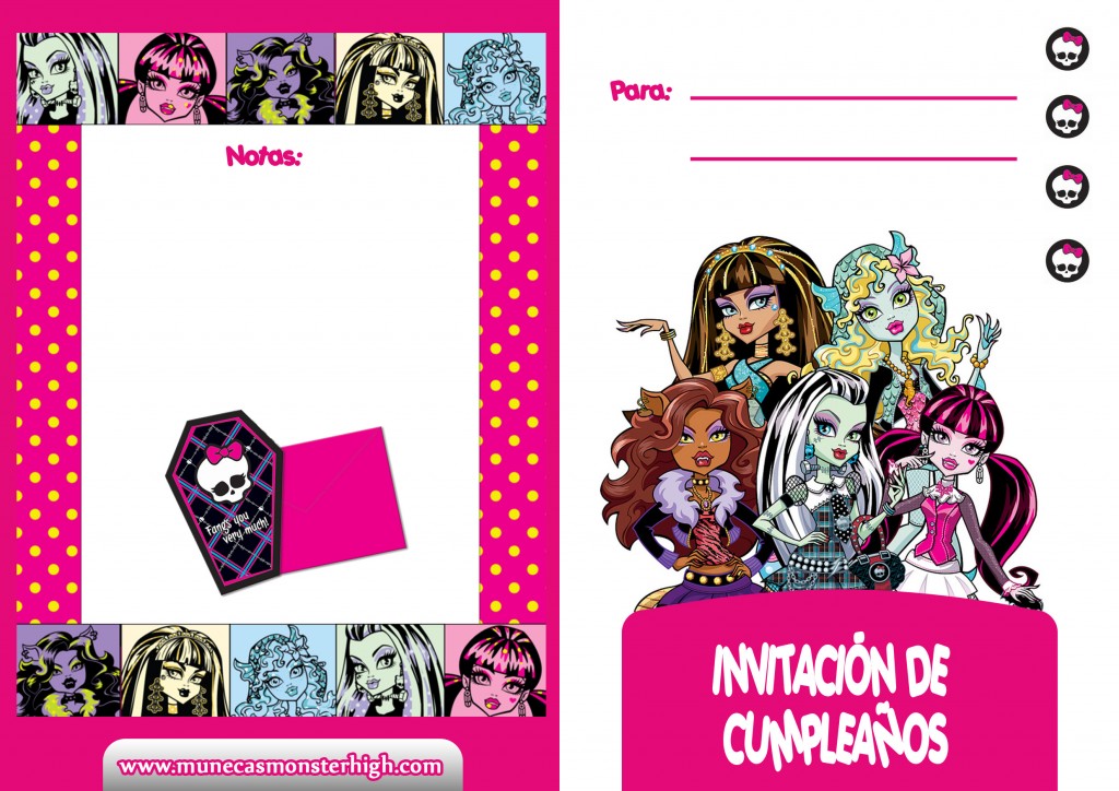 Invitación Monster High DIN-A5