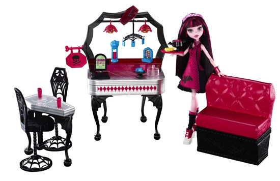 Playset Draculaura trabaja en la cafetería