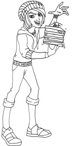 Dibujo de Invisi Billy con libros