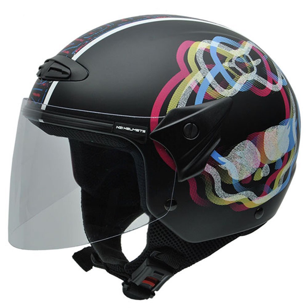 Casco de moto abierto gris/negro, oscuro