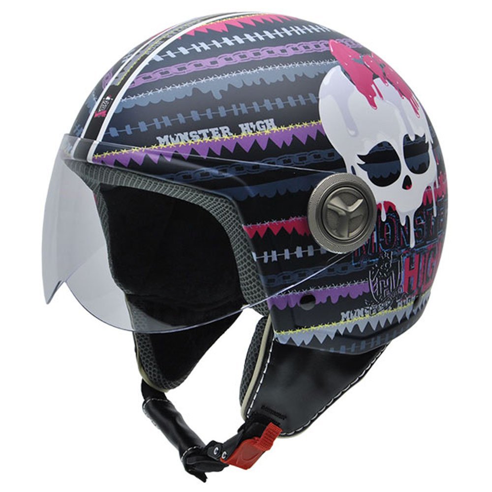 Casco abierto vintage de rayas Monster High