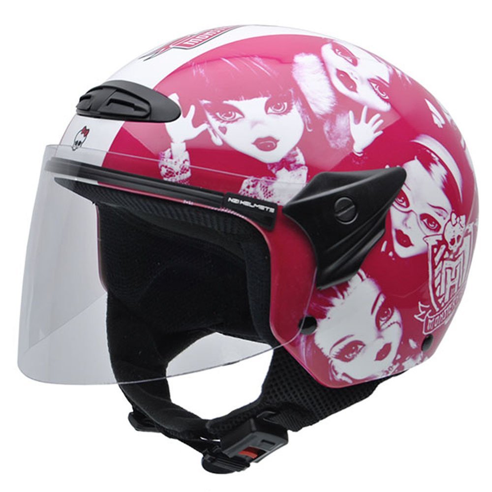 Casco de moto abierto rosa de las Monster High