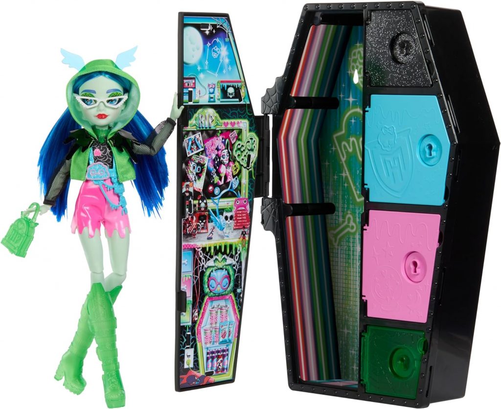 Ghoulia Yelps Skulltimate Secrets con armario y 15 accesorios sorpresa de moda