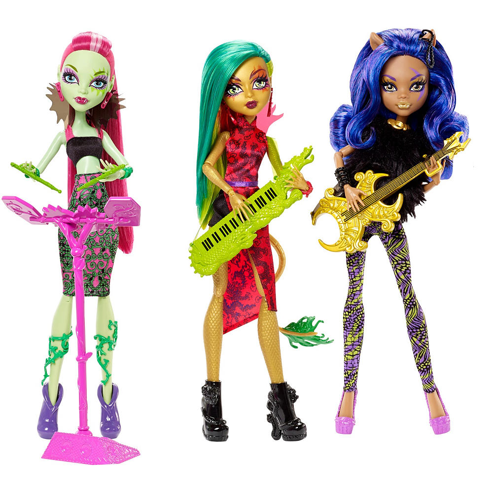 Pack de Venus, Jinafire y Clawdeen (Fierce Rockers - Fieras Rockeras)