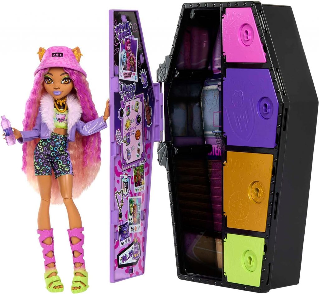 Clawdeen Wolf Skulltimate Secrets con armario y 15 accesorios sorpresa de moda